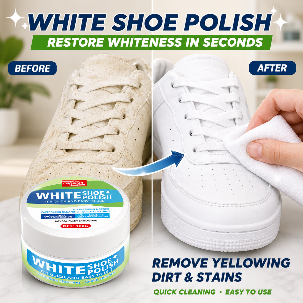 White Shoe Cleaning Cream, Qui - Sneaker Care Clean avis et prix