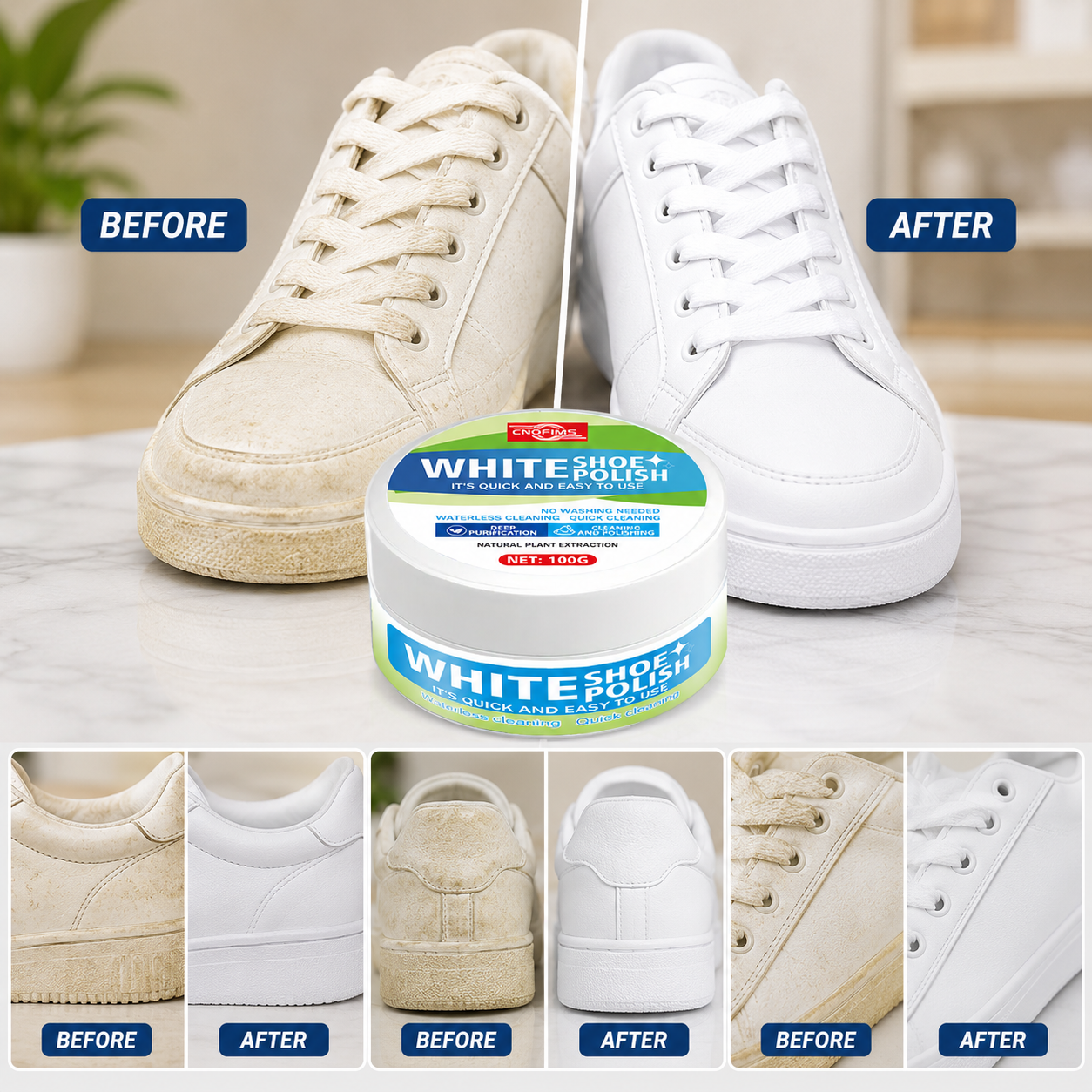 White Shoe Cleaning Cream, Qui - Sneaker Care Clean avis et prix
