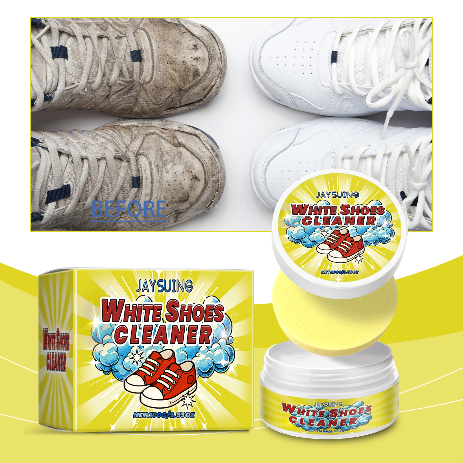 White Shoes Cleaning Cream Sta - Sneaker Care Clean avis et prix