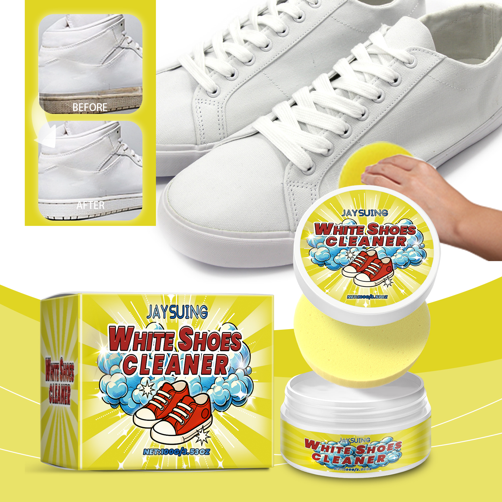 White Shoes Cleaning Cream Sta - Sneaker Care Clean avis et prix
