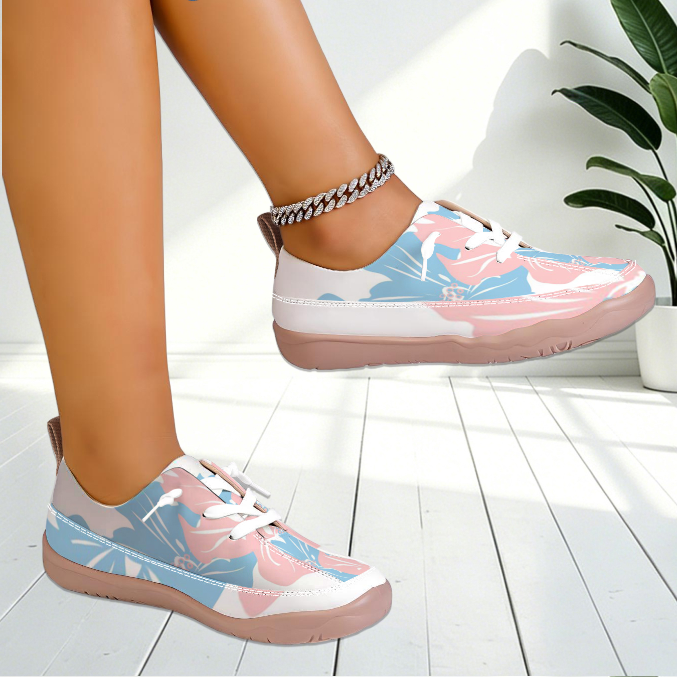 Women Floral Print Wide Toe Sn - Sneaker Care For Canvas Fabrics avis et prix