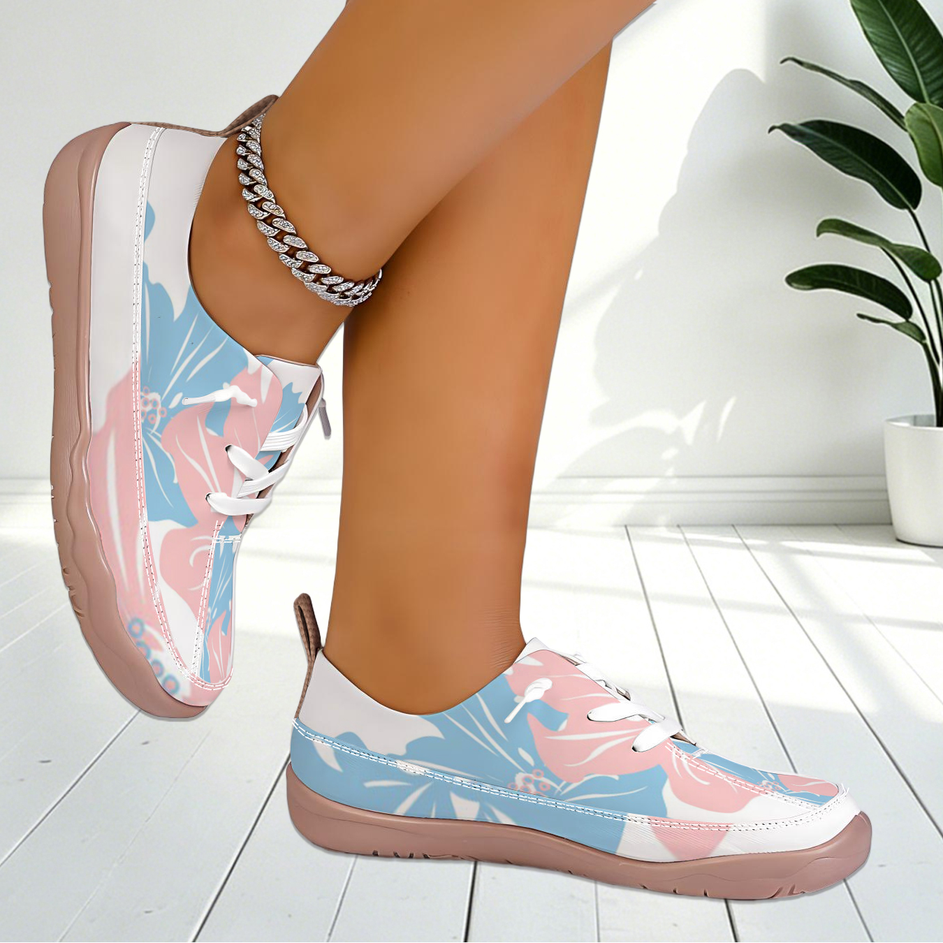 Women Floral Print Wide Toe Sn - Sneaker Care For Canvas Fabrics avis et prix